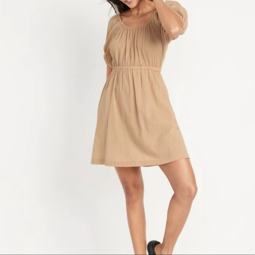 Old Navy Puff Sleeve Tie Back Dress